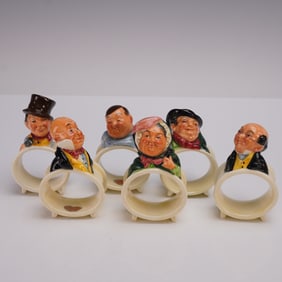 6pc Royal Doulton Dickens Napkin Rings