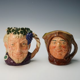 2pc Royal Doulton Large Character Jugs, Friar Tuck and Bacchus