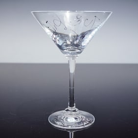 Romero Britto Signed Absolute Vodka Martini Glass