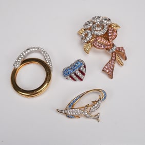 4pc Swarovski Crystal, Brooches, Pin and Pendant