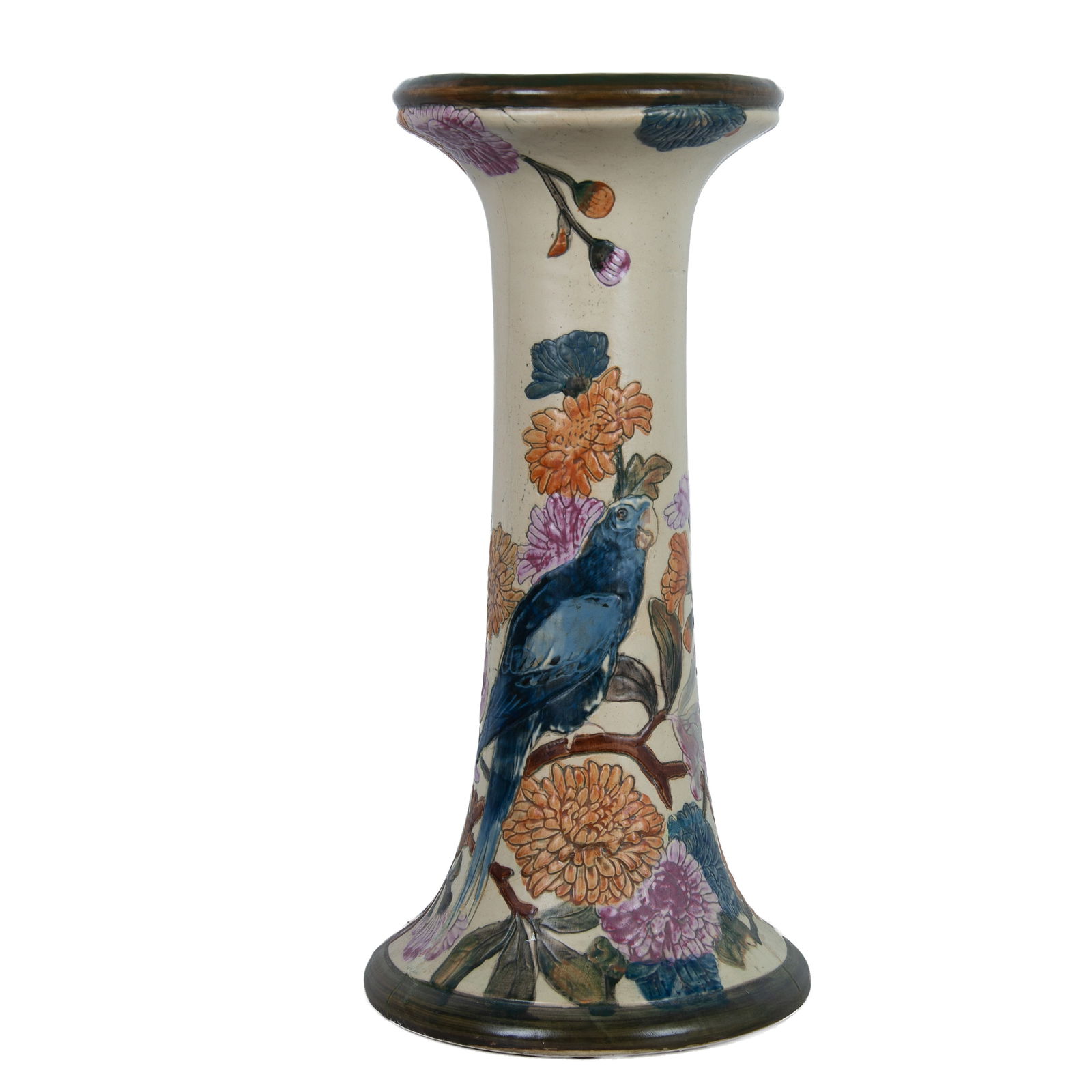 Vintage Weller Pottery Flemish Birds Pedestal (1 of 6)