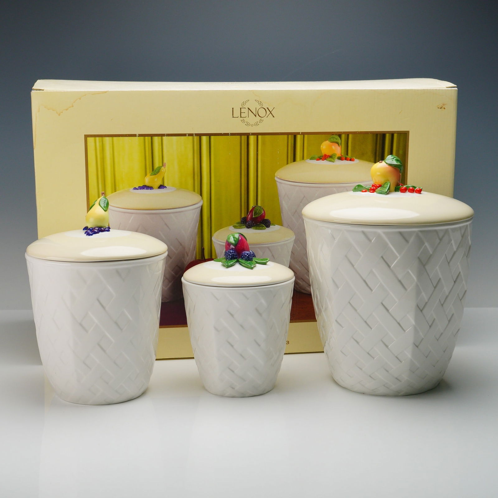 Lenox Porcelain Canister Set of 3, Orchard in Bloom (1 of 7)