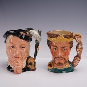 2pc Royal Doulton Large Shakespearean Character Jugs, D6672 & D6667