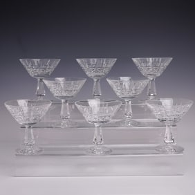 8pc Waterford Crystal Champagne Coupes, Kylemore Pattern