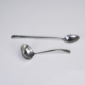 2pc Towle Candlelight Sterling Silver Iced Tea Spoon and Cream Ladle