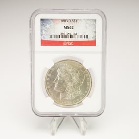 1883-O Morgan Dollar Silver One Dollar Coin NGC Graded MS 62
