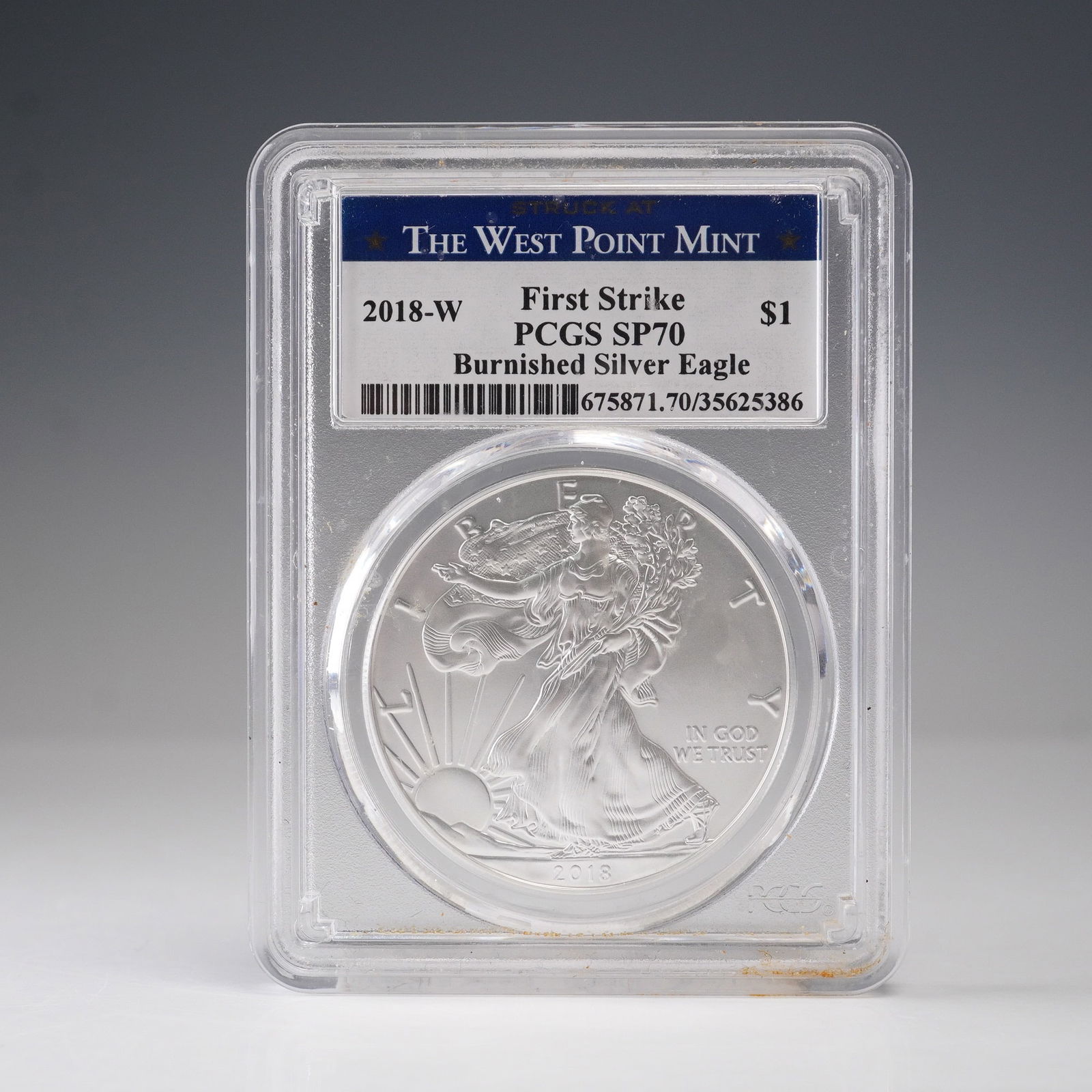 2018-W Burnished American Silver Eagle Dollar Coin PCGS Graded SP 70 (1 of 4)