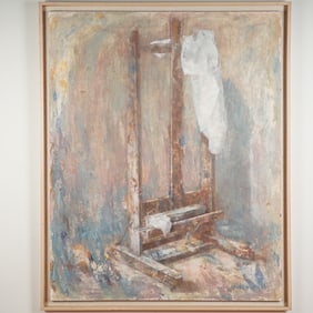 Alexandre Zlotnik, Original Oil on Canvas, Shirt and Easel, Signed