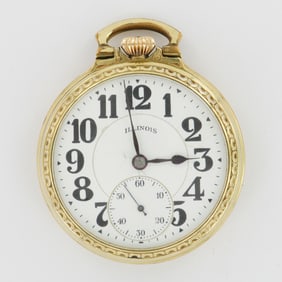 Illinois Watch Co. Bunn Specia Sixty Hour Rolled Gold Plate Pocket Watch