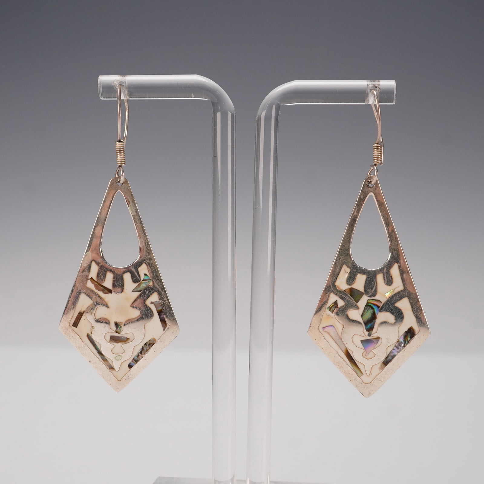 925 Mexico Silver Earrings with Abalone Inlay (1 of 5)