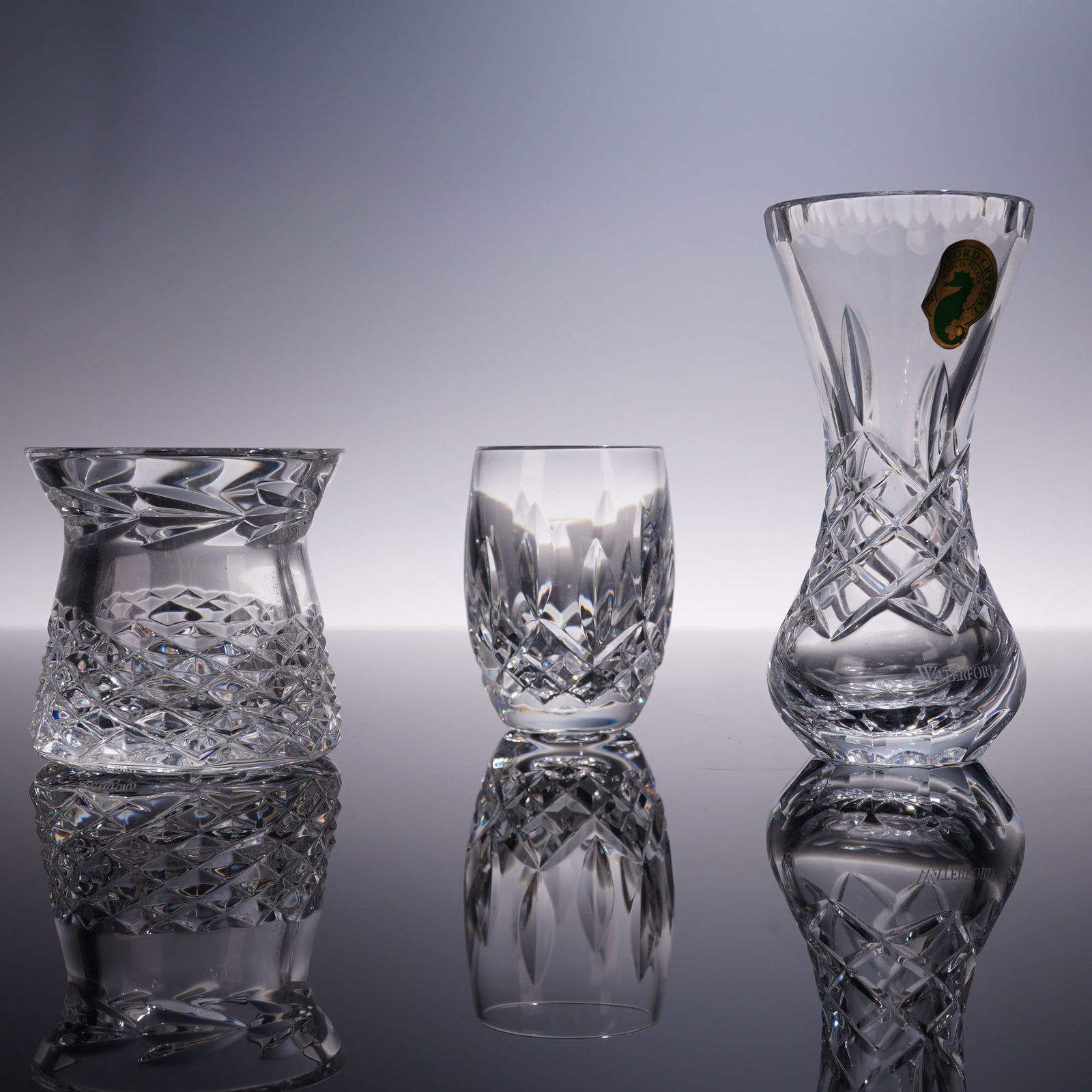 3pc Waterford Cut Crystal Pieces Including Petite Fleur Vase (1 of 7)