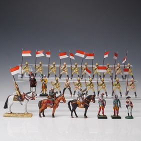 28pc Alymer and DEA Mixed Historical Military Toy Soldier Figurines