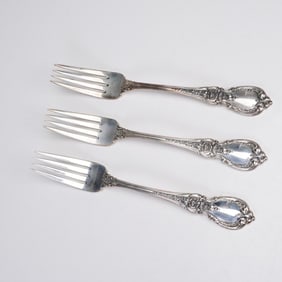 3 Piece Towle Sterling Silver Dinner Forks, Charlemagne Pattern