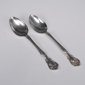 Pair of Alvin Chateau Rose Sterling Silver Teaspoons