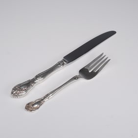 Pair of Gorham Essex and Alvin Chateau Rose Dinner Knife and Fork