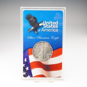 1997 United States Silver American Eagle Coin in Patriotic Display Card