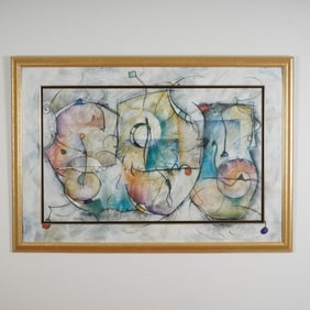Eric Waugh, Abstract Pop Fusion Mounted Color Lithograph, Bravo