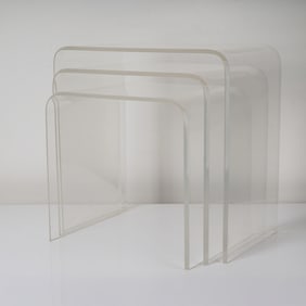 Set of Three Minimalist Lucite Nesting Tables