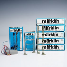 7pc Marklin HO scale model railway accessory Set
