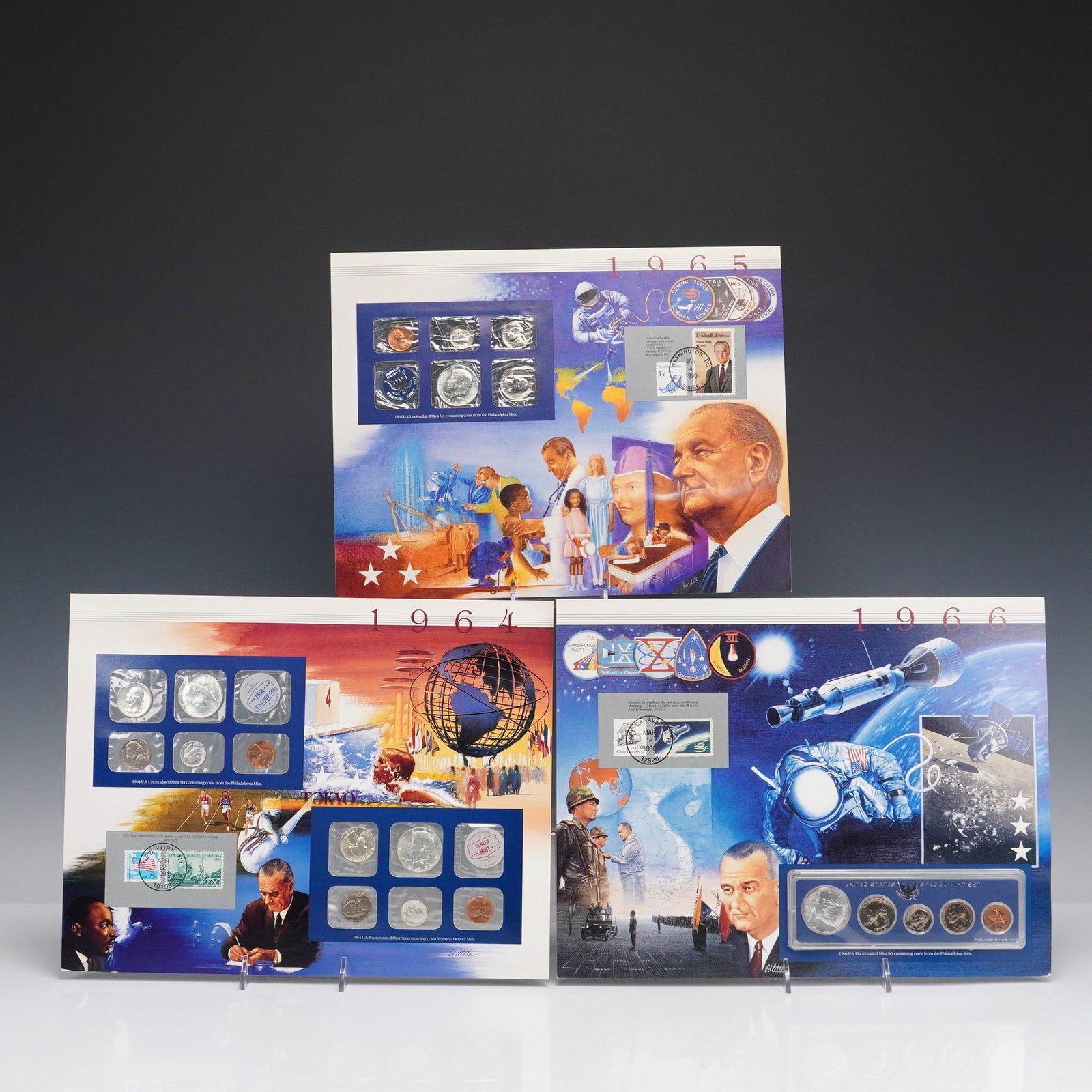 3pc 1964-1966 U.S. Uncirculated Coin Sets Collection (1 of 10)