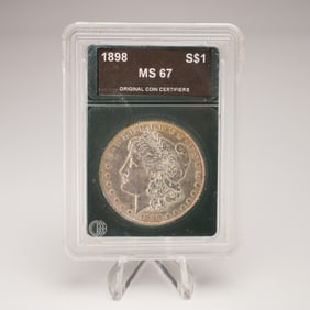 1898 Morgan Dollar Silver One Dollar Coin OCC Graded MS 67