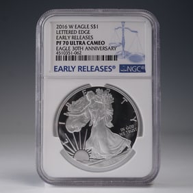 2016-W US 1oz Silver Eagle NGC PF70 Lettered Edge UCAM Early Release