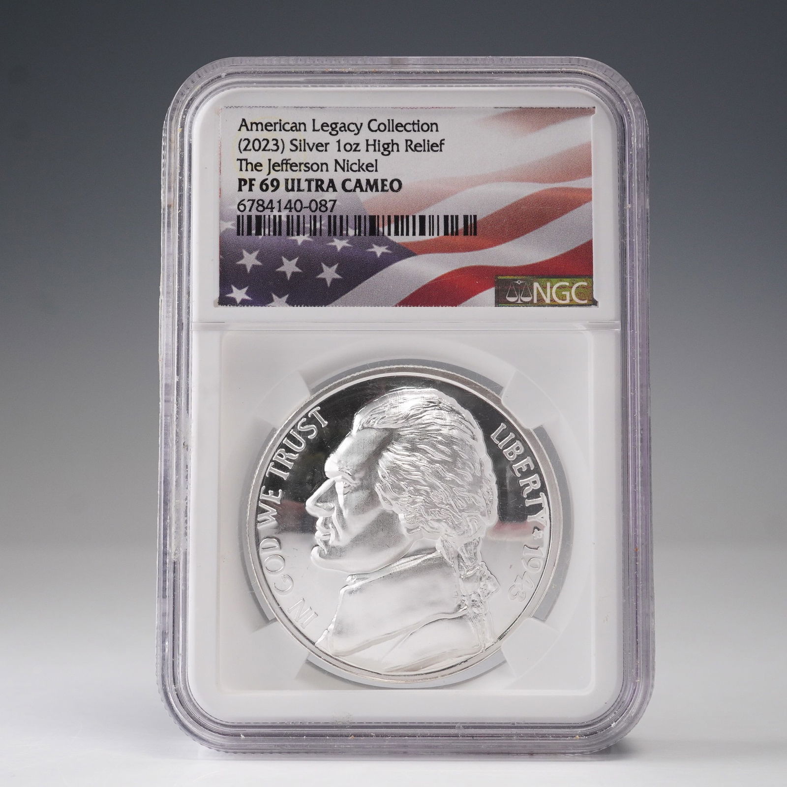 2023 1oz Silver Jefferson Nickel Am. Legacy NGC PF 69 UCAM (1 of 4)