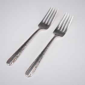2pc Towle Sterling Silver Salad Forks, Candlelight