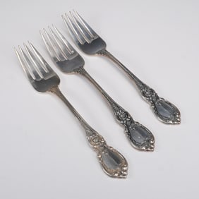 3pc Towle Sterling Silver Dinner Forks, Charlemagne Pattern