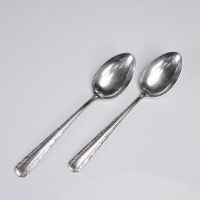 2pc Towle Sterling Silver Dessert/Oval Soup Spoons, Candlelight