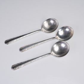 3pc Towle Candlelight Sterling Silver Round Bowl Soup Spoons