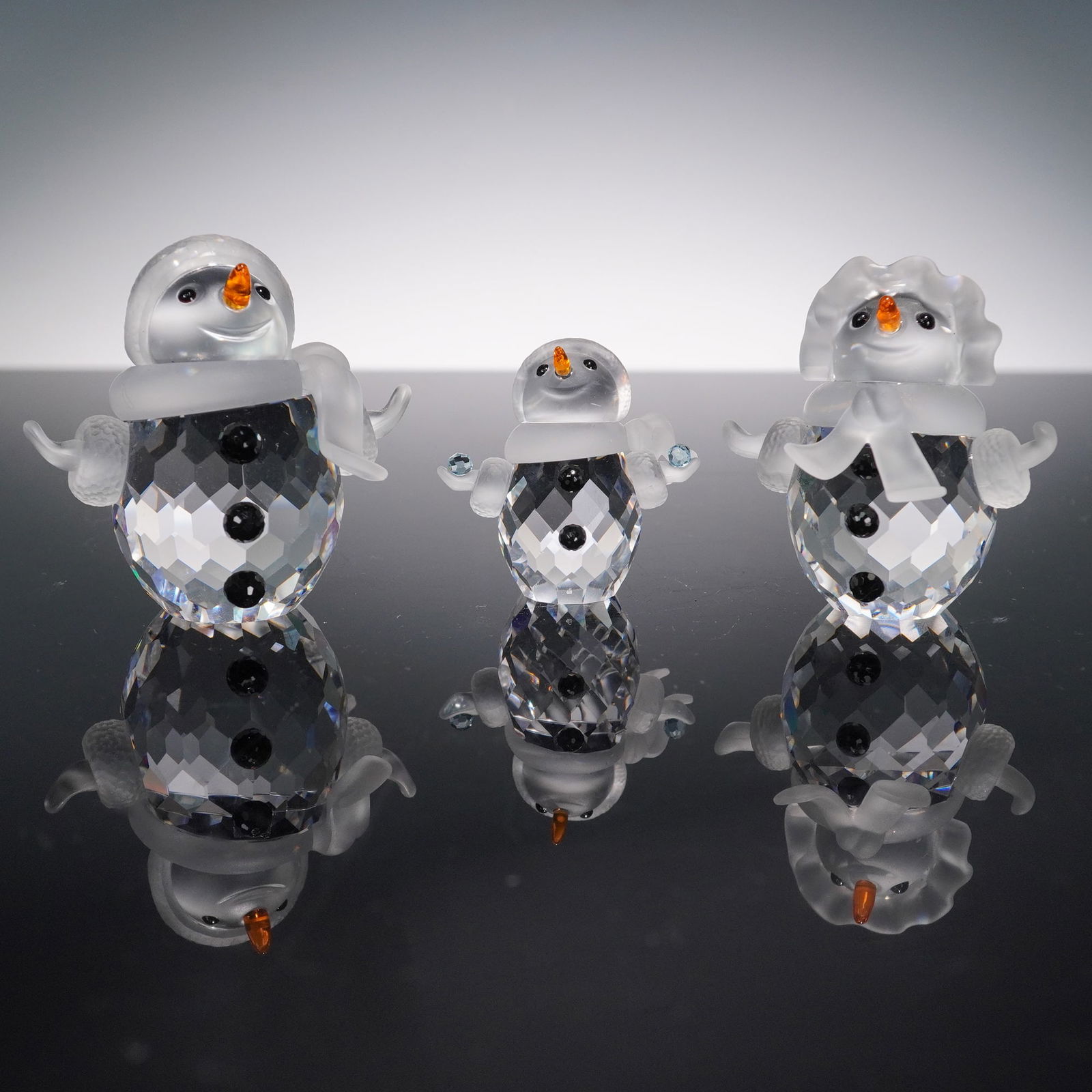 3pc Swarovski Crystal Snowman Figurines (1 of 5)