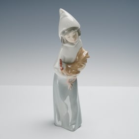Lladro Porcelain Figurine, Girl with Rooster 1004677