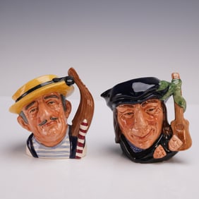 2pc Royal Doulton SM Character Jugs - Gondolier D6592 & Scaramouche D6561