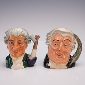 2pc Royal Doulton Small Character Jugs, The Lawyer and Apothecary