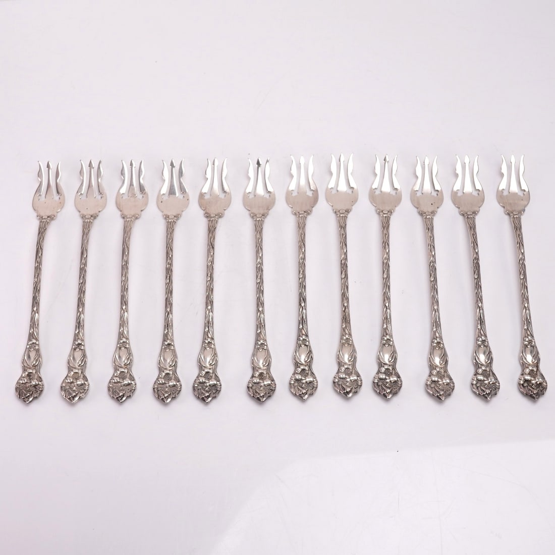12pc Watson Lily Sterling Silver Oyster Fork Set (1 of 7)