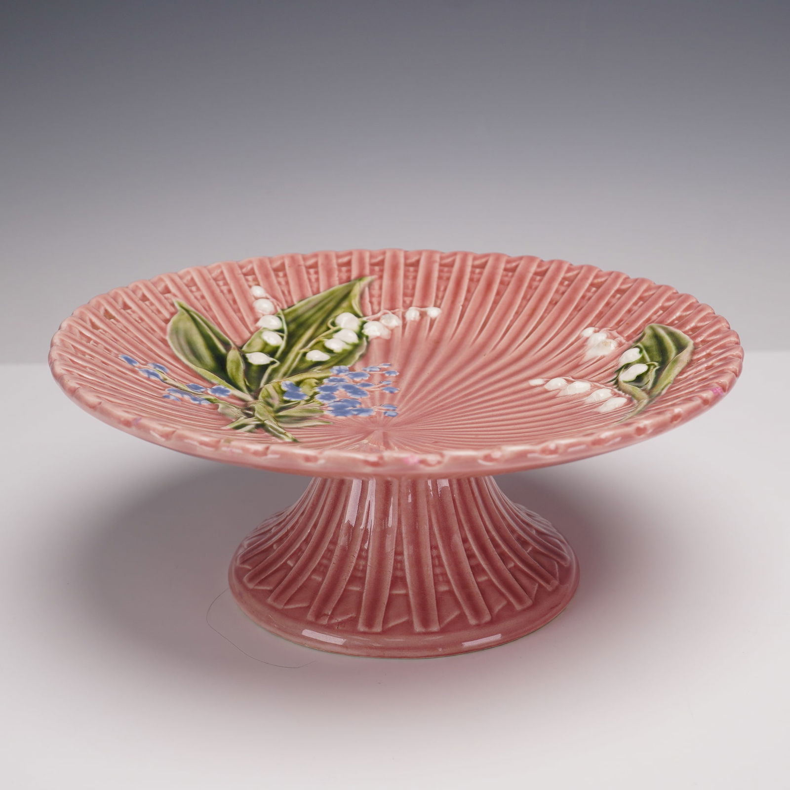 Schramberg Majolica Pink Lily of the Valley Cake Stand (1 of 5)