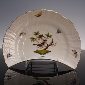 Herend Porcelain Rothschild Crescent Shaped Dish