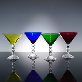 4pc Baccarat Martini Glasses, Vega Multicolor