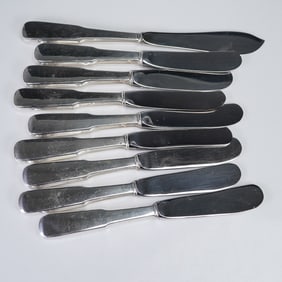 9pc International Silver 1810 Sterling Silver Handle Butter Knife Set