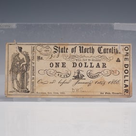 1861 $1 State of North Carolina Treasury Note