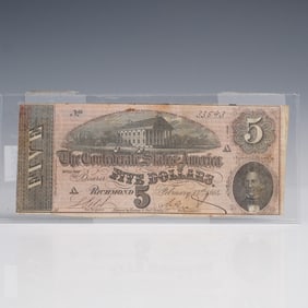 1864 $5 Confederate States of American Banknote