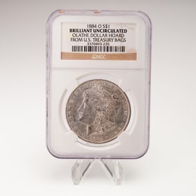 1884-O Morgan Silver Dollar Olathe Hoard NGC Graded Brilliant Uncirculated