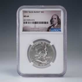 1955 Franklin "Bugs Bunny" Silver Half Dollar NGC Graded MS 64