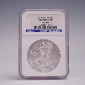 2009 American Silver Eagle Early Release Dollar Coin NGC Graded MS 69