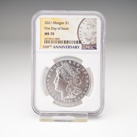 2021 Morgan Dollar Silver One Dollar Coin NGC Graded MS 70