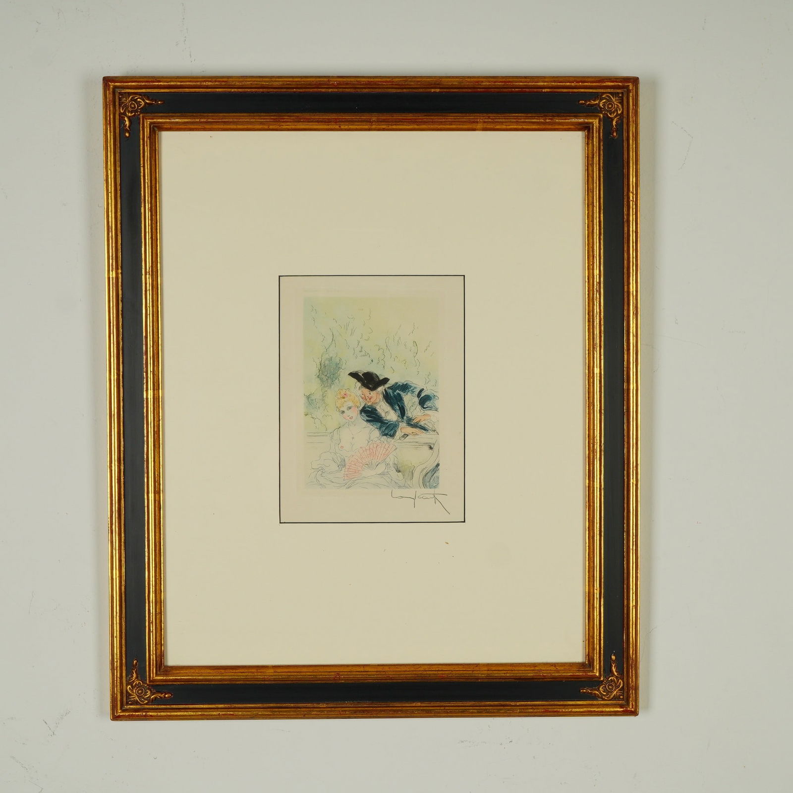 Louis Icart, Original Copperplate Etching on Paper, Le Confidant, Signed (1 of 6)