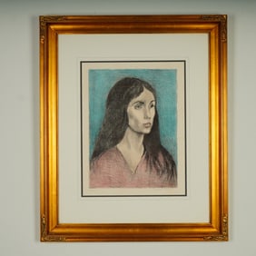 Raphael Soyer, Limited Edition Lithograph on Paper, Portrait, Signed w/ COA