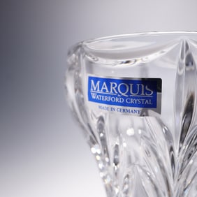 Pair of Marquis by Waterford Crystal Single Light Candlesticks, Canterbury