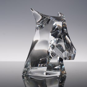 St Louis Crystal Bull Head Figurine